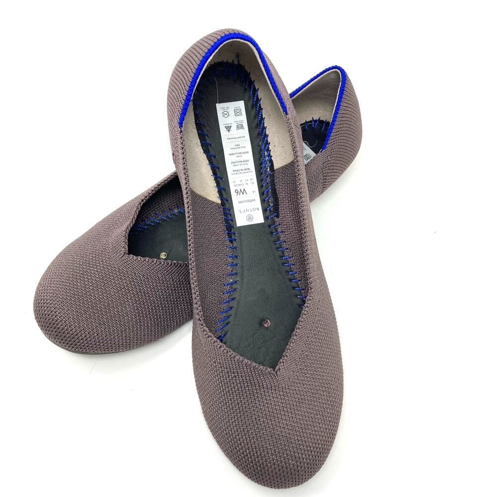 Rothy's Mink Round Toe Flats Slip On Shoes Ballet No Insoles Women's Size 6